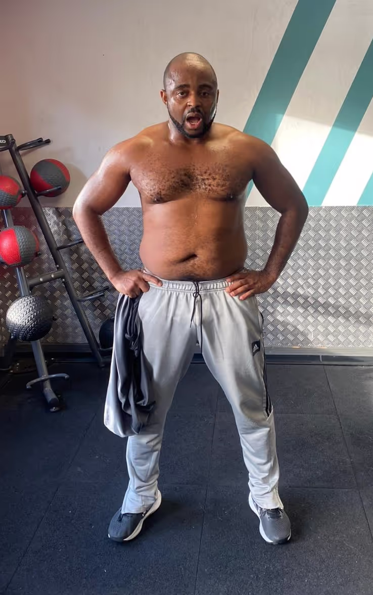 A client's after photo after taking personal training sessions.